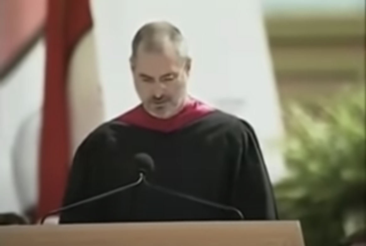 **Steve Jobs giving graduation speech at Standford, 2005**